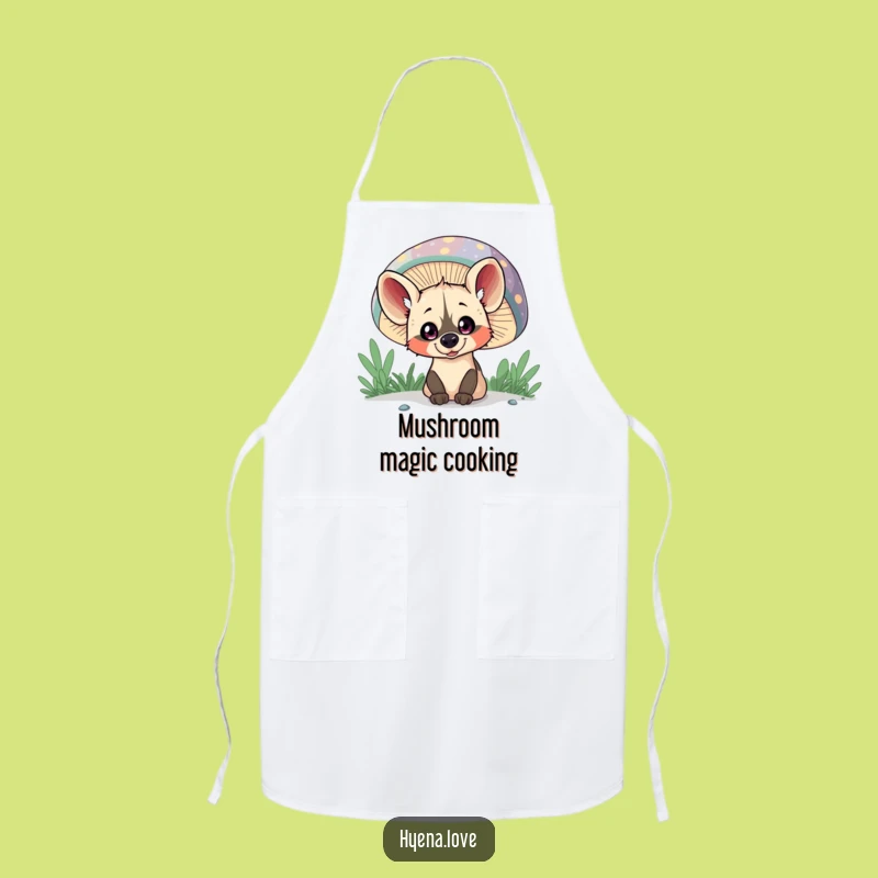 Funny Peeking Hyena Mushroom Apron: Cook with Mischievous Flair