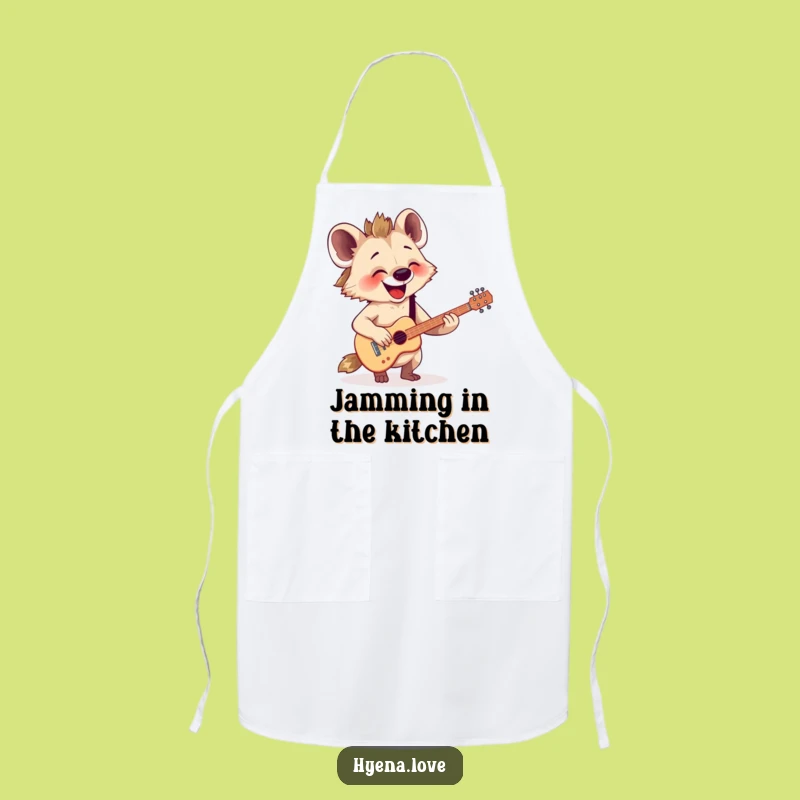 Funny Strumming Hyena Guitar Apron: Cook to Your Own Rock Beat