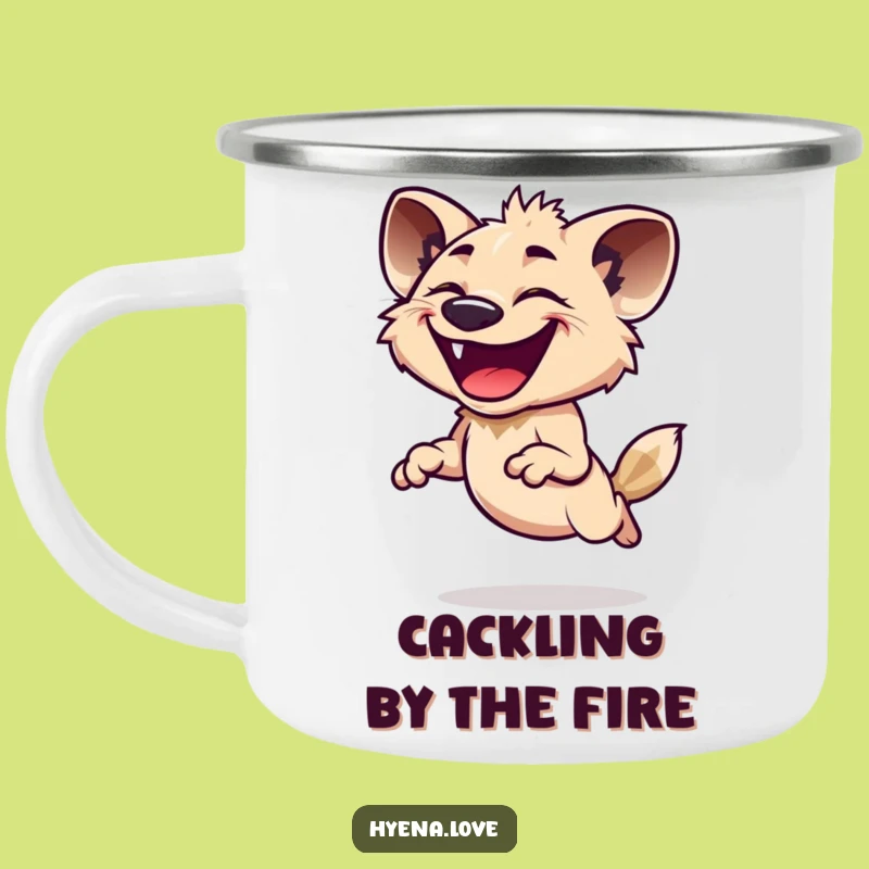Funny Hyena Leap Camping Mug - Campfire Laughs Funny Gift