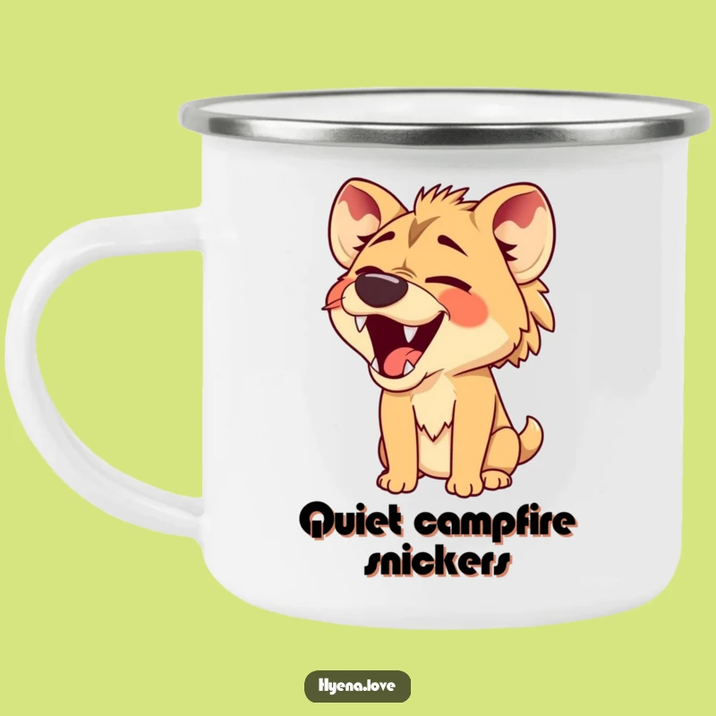 Funny Silent Hyena Camping Mug - Campfire Comedy Funny Gift