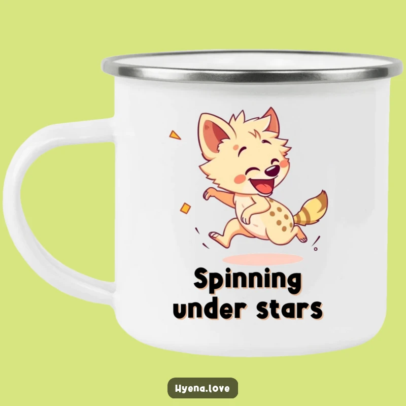 Funny Chasing Hyena Camping Mug: Outdoor Adventures and Dizzy Fun