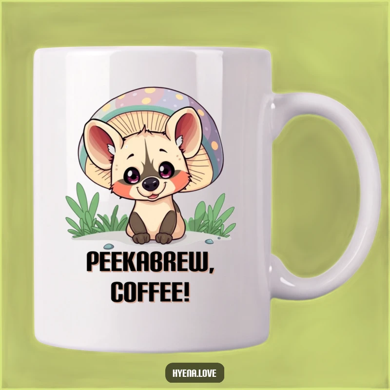 Funny Peeking Hyena Mushroom Mug: A Hilarious Surprise Gift