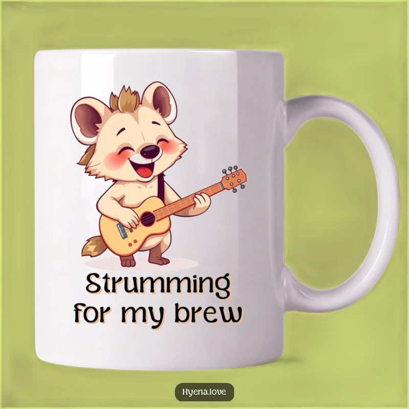 Funny Strumming Hyena Guitar Mug: A Hilarious Gift for Joyful Musicians