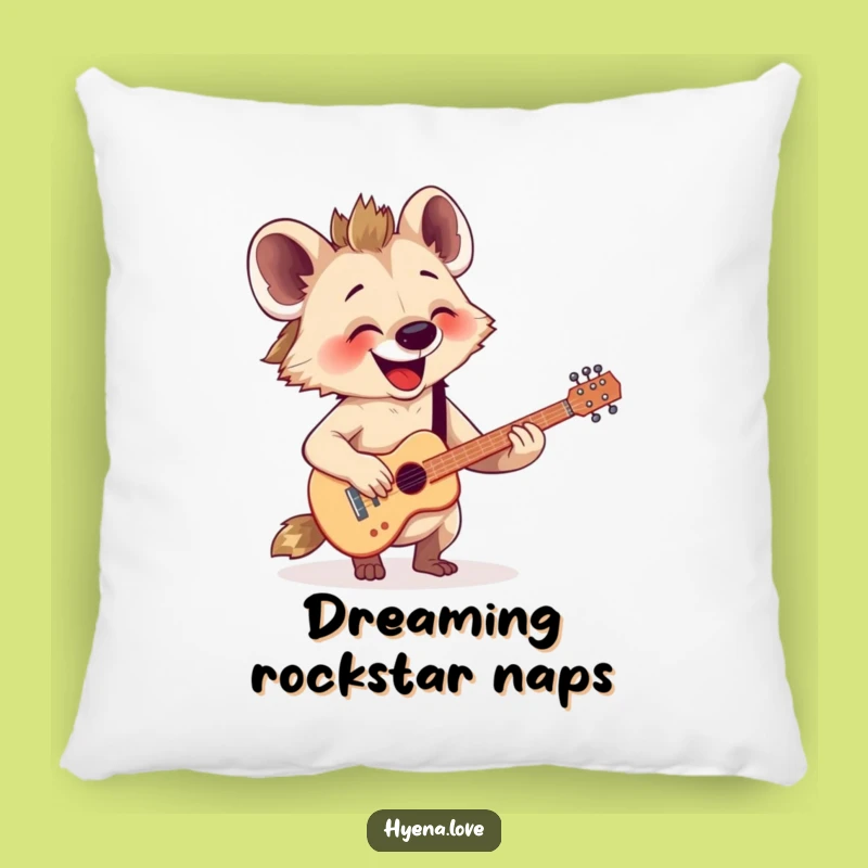 Funny Strumming Hyena Guitar Pillow: Cozy Comfort Meets Rockstar Vibes