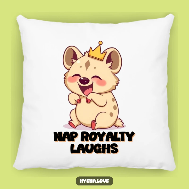 Funny Giggling Hyena Crown Pillow: Cozy Comfort Meets Hilarious Design
