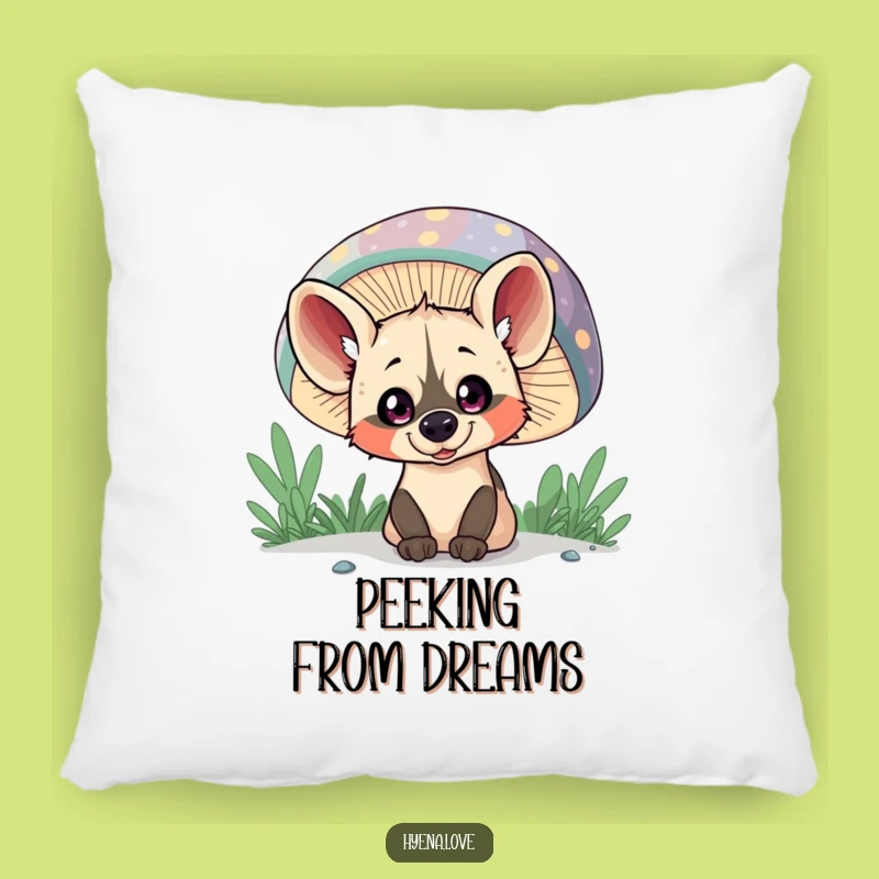 Funny Peeking Hyena Mushroom Pillow: Cozy Comfort Meets Mysterious Fun