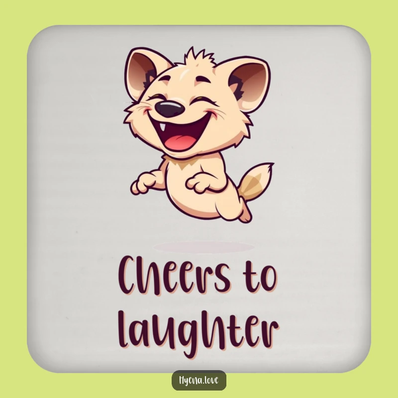Funny Hyena Grin Coaster - Protect Surfaces Funny Gift