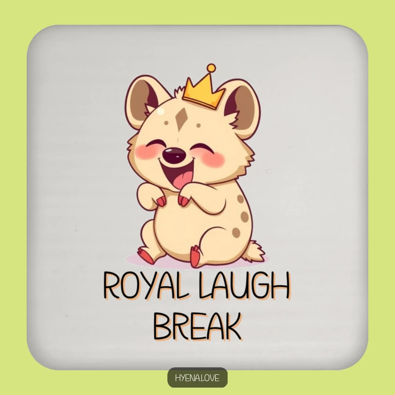 Funny Giggling Hyena Crown Coaster: Protect Surfaces with Hilarious Charm