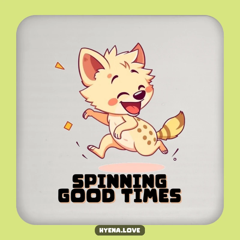 Funny Chasing Hyena Coaster: Protect Surfaces with Dizzy Charm