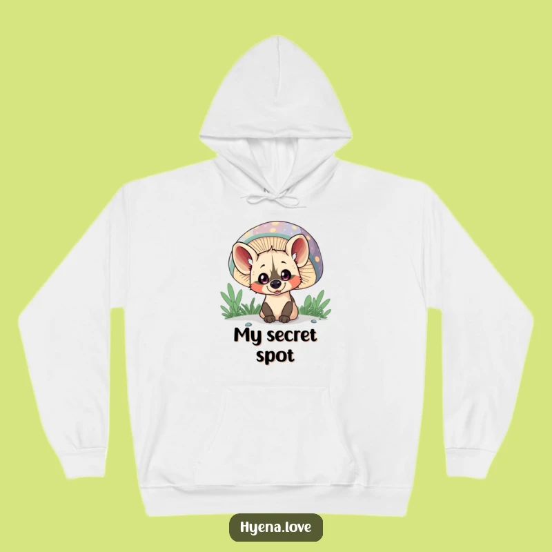 Funny Peeking Hyena Mushroom Hoodie: Cozy Up with Mysterious Fun