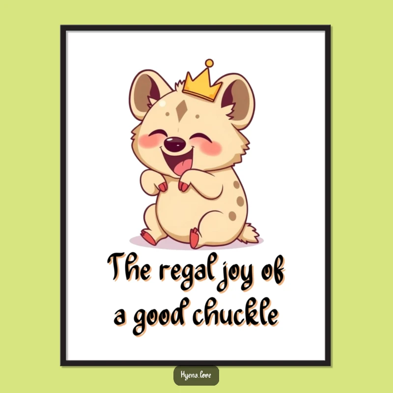 Free Printable Wall Art: Giggling Hyena Crown Laughs, Downloadable Funny Art for Your Home