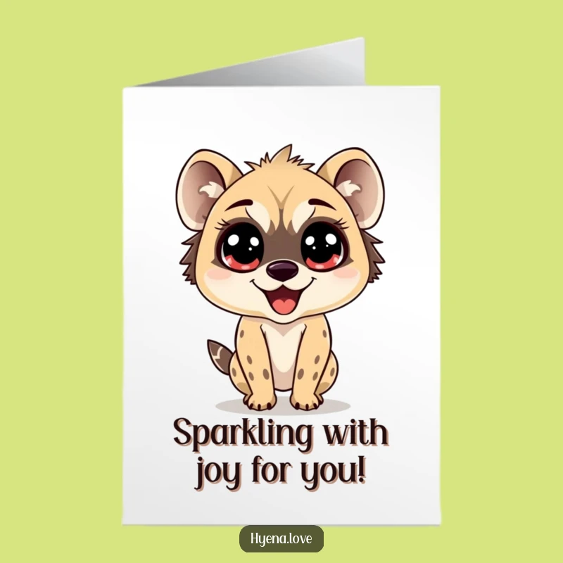 Free Printable Congrats Card: Bouncing Hyena Cheers for Your Success!