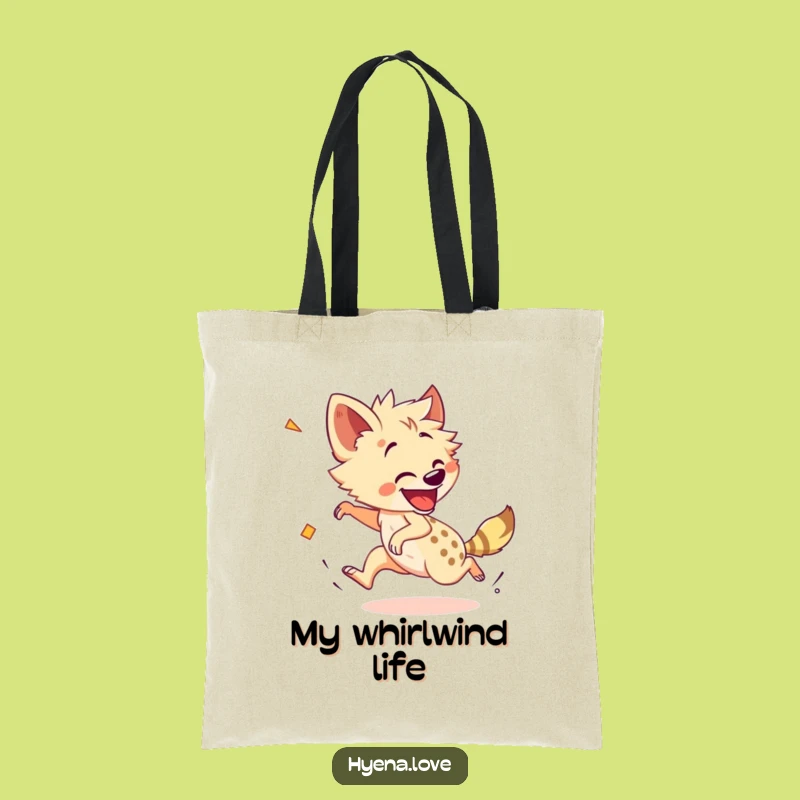 Funny Chasing Hyena Tote Bag: Carry Your Enthusiasm Everywhere